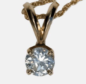 Vibrant .38 ct Diamond Pendant with 14k Gold Chain