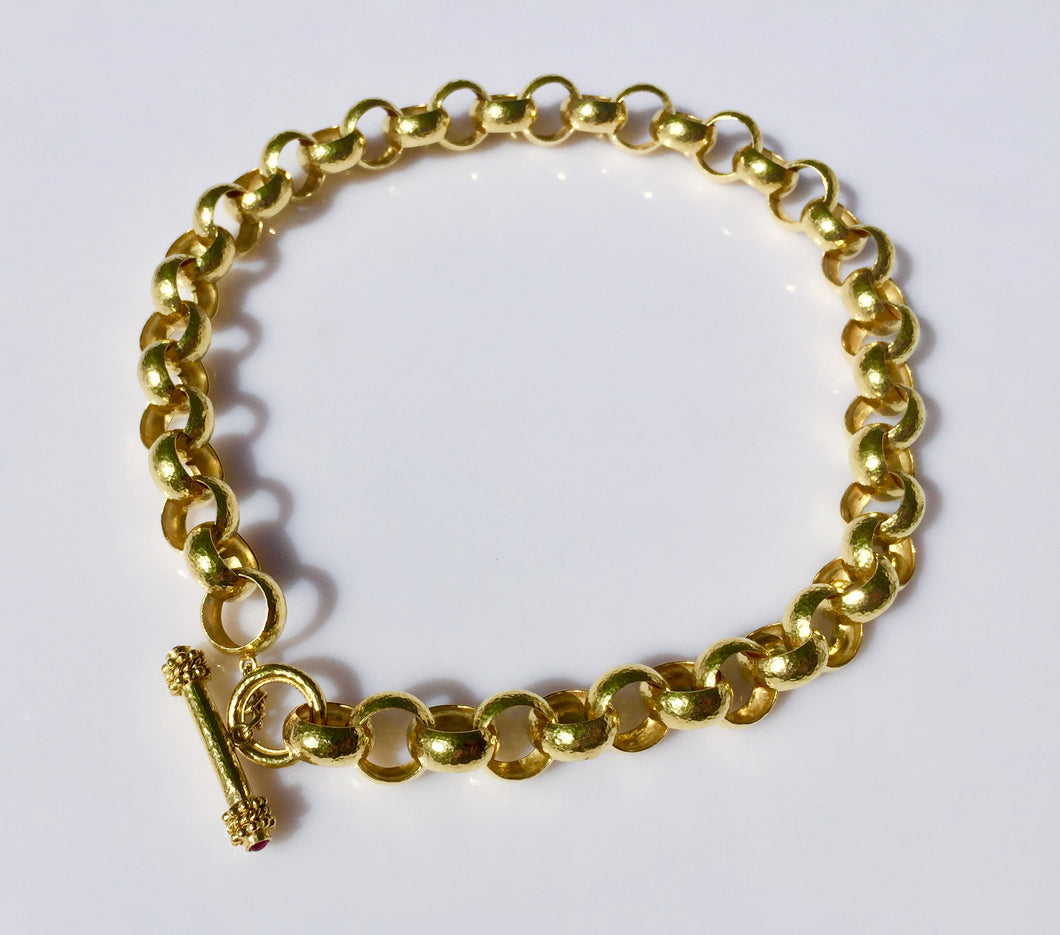 Elizabeth Locke 19 kt Gold Rolo Link Necklace